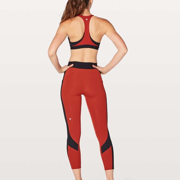 Lululemon Box It Out Tight Bonfire / Black 25" Size 8 - Picture 2 of 6